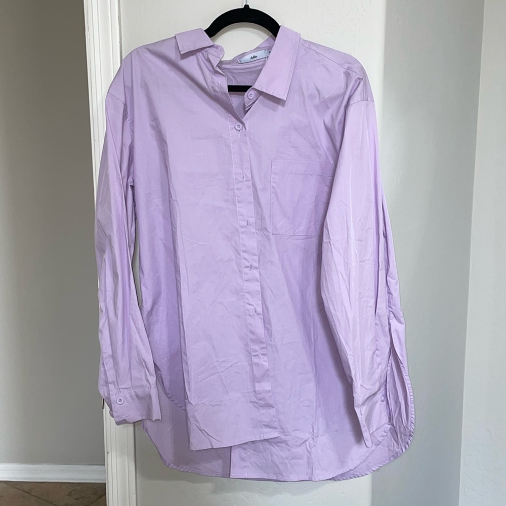 Adika Long Sleeve Purple Button Up